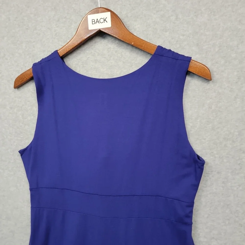 NEW Chico's Katrina V-Neck Front Knot Maxi Dress Blue Travel Chico's Sz 1 Size M